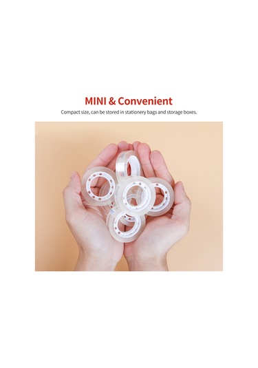 Yuntech01 5 Adet 12mmx30y Bopp Şeffaf El撕裂li Bant + 1 Rastgele Renkli Bant Kesici - Öğrenci Ofis Stokesi 5