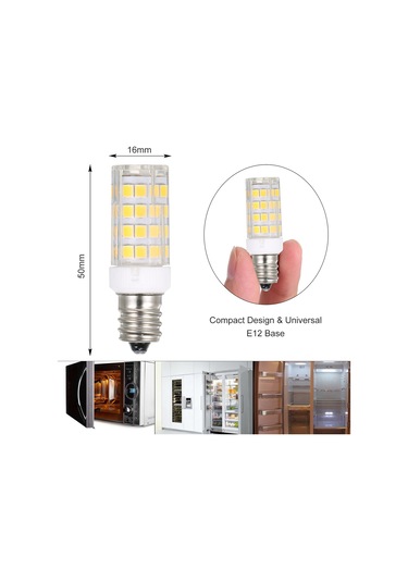 Moveevo E12 Vidalama Led Ampul 5w 3000k Isık 51 Led 360 Aydınlatma 220v-240v Mikrodalga Fırın Buzdolabı适合 Ilık Beyaz