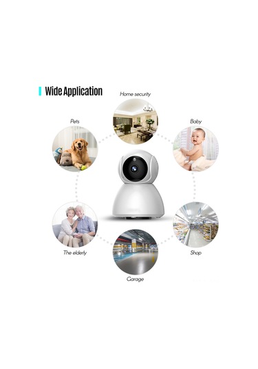 Geeksen Akıllı Wifi İzleme Kamerası 720p - İki Yönlü Ses, İzleyici, Hareket Algılama, Otomatik Gece Görüşü, Akıllı Telefon Uyarısı, Avrupa Şarj Aleti