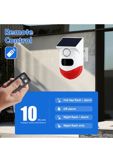 Gajeena Tuya Wifi Güneş Enerjili Dış Mekan Güvenlik Alarmı, Hareket Sensörlü, Işık Ve Sesli Uyarı, Ip67 Su Geçirmez, Ct80w Modeli
