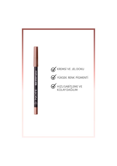 Note Cosmetique Silk Stay Lipliner Suya Dayanıklı İpeksi Dudak Kalemi 10 Chocolate Brown