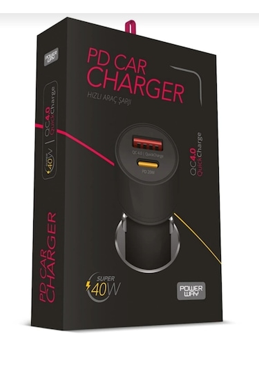 Powerway Cc40 40w Hızlı Şarj - Usb Ve Pd Çıkışlı Araç Şarj Aleti