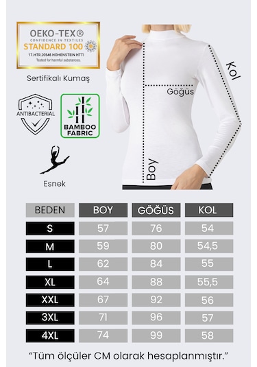 Nt Underwear Kadın Bambu Balıkçı Yaka Uzun Kol Body Hafif, Rahat Ve Şık Siyah
