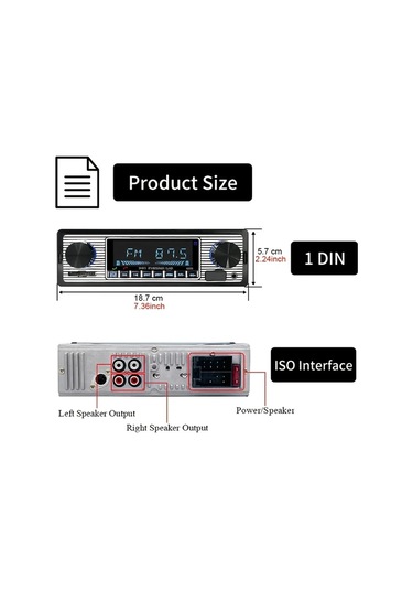 Xuweiwei 1 Adet Hıppcron Tekli Dın Araba Radyosu Yalnızca Radyo Kablosuz Çağrı Fm Usb Sd Aux Uzaktan Kumanda Evrensel Uyumlu 36v