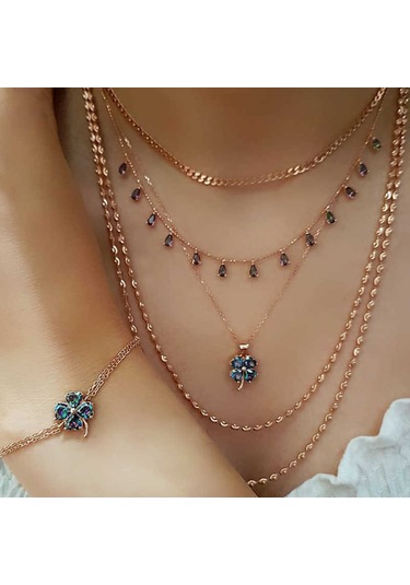 Gümüş Mistik Topaz Şans Kolyesi (551165600)