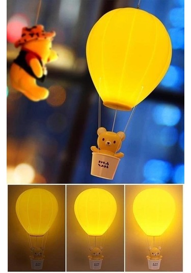 Buffer Balonlu Ayıcıklı Eğlenceli Dekoratif Gece Lambası Aydınlatması Renk