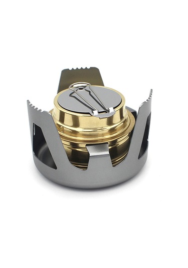 Tenfowee Taşra Kampı İçin Taşınabilir Rüzgar Dayanıklı Alkol Ocağı - Bakır Ve Alüminyum Birleşik, Gri Alkol Dahil Değil Gri