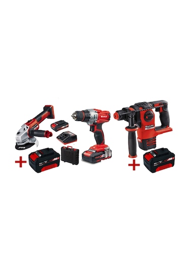 Einhell KİT6 18V Li-ion 4 Akülü Kırıcı Delici + Taşlama + Matkap Seti