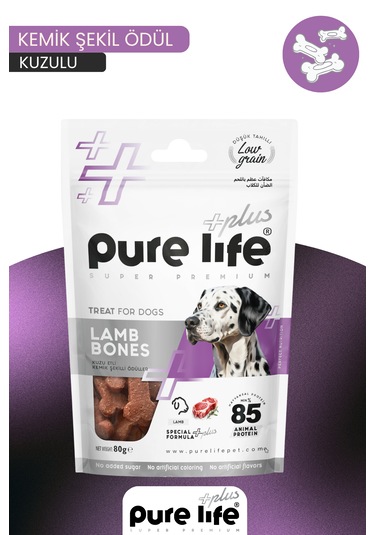 Purelife Plus Kemik Ödül Maması Kuzu Etli 80gr