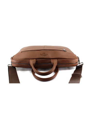 Taba Renk Askılı Dosya Evrak 15.6 İnç Laptop ve Evrak Çantası Taba