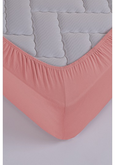Penye-likralı Lastikli Çarşaf, 100 200 Tek Kişilik %100 Pamuk-elastan Örme Kumaş, 200 Gr/m²v Somon