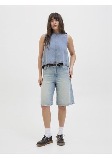 Jack & Jones Kadın Sirt Detayli Denim Bluz - Dora - 12277036 Light Blue Denim