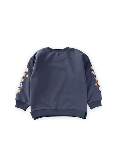 Cigit Kol Nakışlı Sweatshirt 2-10 Yaş Lacivert Lacivert