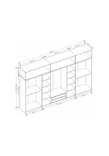 Minar Kale 8 Kapaklı 2 Ç Dolap Ve Yüklük Dore 235cm