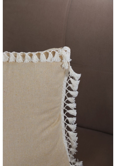 Dnc Home Tekstil Ndchome Sarı Ponponlu Kırlent Kırlent Kılıfı43 X 43
