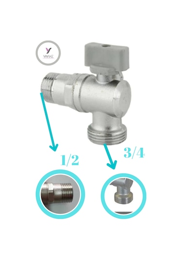 Yayke Mini Çamaşır Musluğu Çamaşır Makinesi Makinası Musluğu Krom