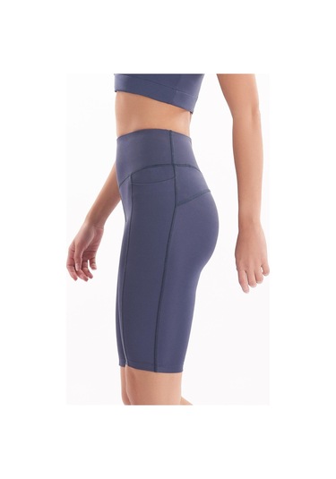 Josejuan Kadın Toparlayıcı Yüksek Bel Cep Detaylı Spor Biker Tayt 7108-indigo İndigo