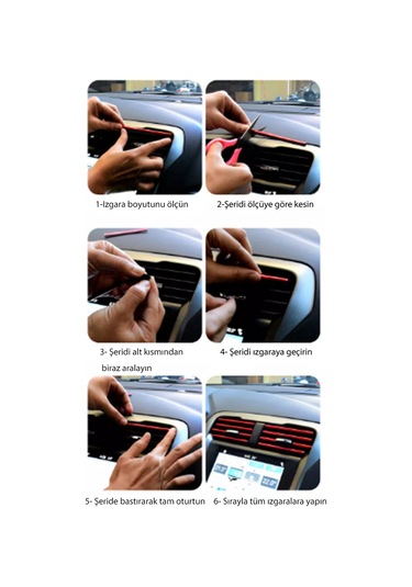 Araç İçi Klima Izgara Havalandırma Şerit Klima Şerit Tüm Renkler