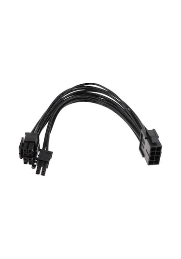 Springsun Cpu Güç Dönüştürücü Kablosu 8pin'den 8+4pin'e 20cm Siyah 18 Awg - Bilgisayar Anakartı Besleme Kablosu Optik