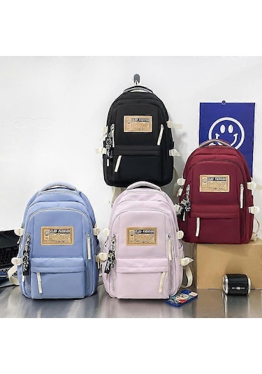 Ganzhoushop Fabrika Toptan Basit Üniversite Öğrenci Okul Çantası Açık Hava Sporları Trend Boş Zaman Çantası Büyük Kapasiteli Erkek Omuz Çantasısiyah Çok Renkli