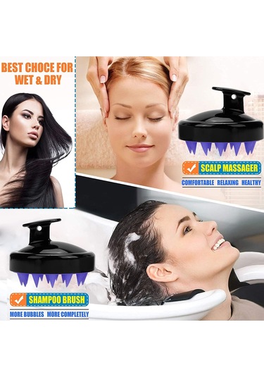 Mufunye Suya Dayanıklı Silikon Saç Derisi Masaj Fırçası - Tek Parça Opp Ambalaj