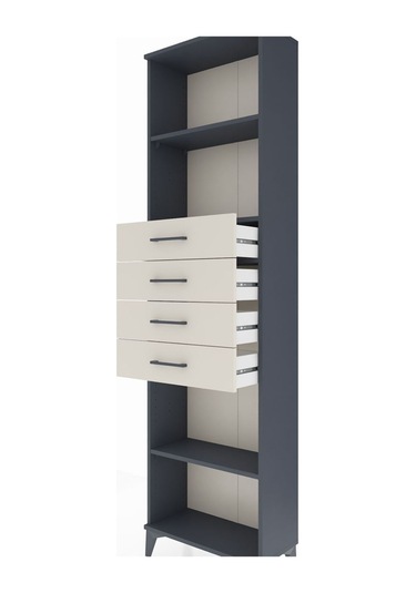 Arges Dolap 3 Raflı 4 Çekmeceli 60x30x221 Antrasit-aytaşı Antrasit