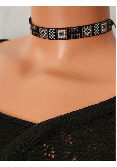 Harmel Jewelry Miyuki Dokuma Choker Kolye Altın