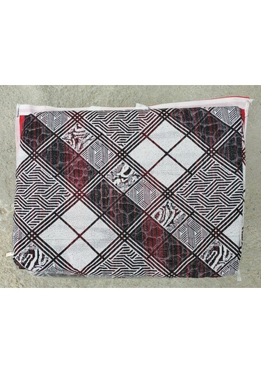 Polo Life Savan 4m2 Pamuklu Lastiksiz Halı Örtüsü-kareli Bordo Bordo