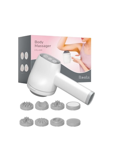 Realx Şarjlı 8 Başlıklı 5 Modlu Tüm Vucüt Masaj Aleti Body Massan Beyaz