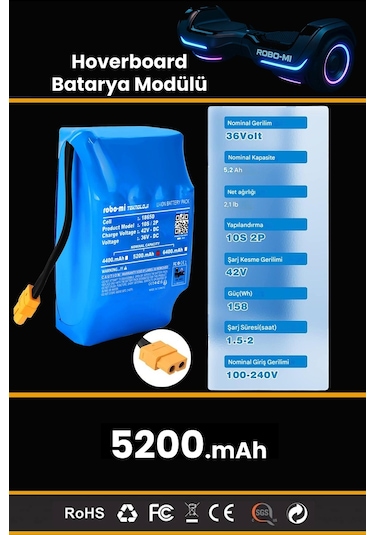 Hoverboard 5200mAh Elektrikli Kaykay Bataryası