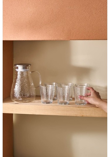 Karaca  Luminous 7 Parça Cam Sürahi ve Bardak Seti Şeffaf