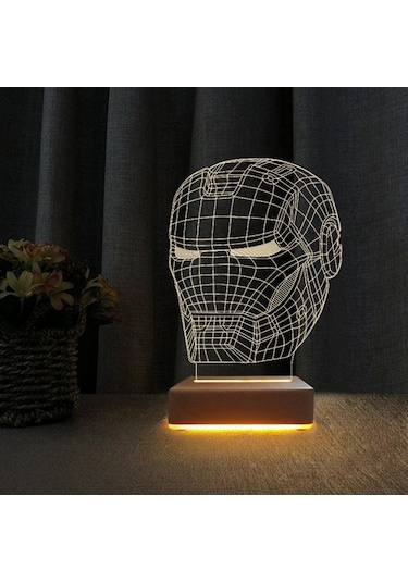 3D Doğum Günü Hediyesi Ironman Demir Adam Gece Lambası