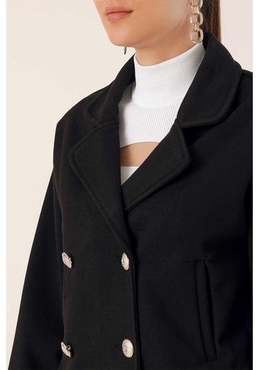 Gabria Kısa Kaşe Ceket Siyah