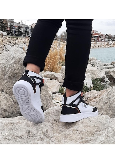 Dunlop 2238 Beyaz-Siyah, Fuspetli Ortapedik Boğazlı Basket Spor Ayakkabı AYKSAYAK-000491