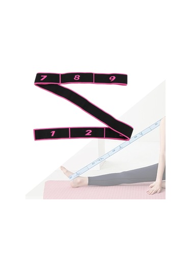 Suntek Esneme Direnç Bandı, Egzersiz Pilates Için Yoga Kayışı Gül Kırmızısı