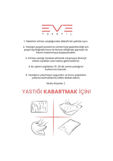 Eve Tekstil 5 Adet Micro Silikon Elyaf Nonwovenyastık 50x70cm 700 Gr