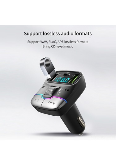 Jeehugo Siyah Araç Mp3 Çalar Bluetooth 5.3 Pd25w Hızlı Şarj Fm Transmitter免提 Konuşma无损 Ses Çalma Çift Usb Portlu 12-24v Uyumlu