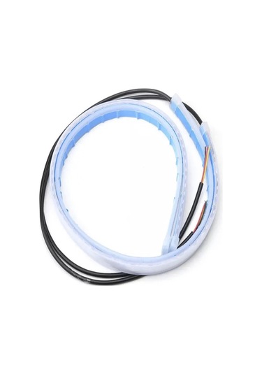 Cbtx 2 Adet 45cm Ultra İnce Araba Drl Esnek Led Şerit Gündüz Çalışan Işık Dönüş Sinyali Işığı Buz Mavisi - Sarı