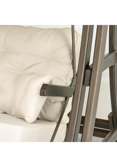 Akasya Ladin Ahşap Salıncak Dış Mekan Bahçe, Teras Salıncağı -krem Krem