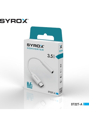 Syrox Dt22t-a Type-c Kulaklık Çevirici & Dönüştürücü Aparatı 3.5mm Jack