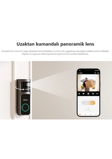 Imou 3mp Dahili Kameralı Ir Kapı Zili Doorbell 2s Kit Kameralı Uzaktan Yönetilebilir Kapı Zili Ve Kiliti