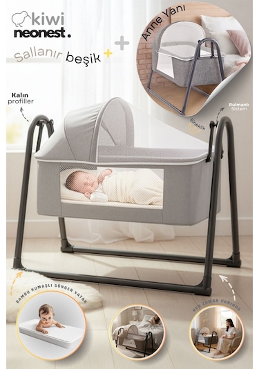 Kiwi Neonest Anne Yanı Kalın Yataklı Cibinlikli Ve Tenteli, Sallanır. Portatif Sepet Beşik Yeni Vizon Yeni Vizon Kiwi Neonest Anne Yanı Kalın Yataklı Cibinlikli Ve Tenteli, Sallanır. Portatif Sepet Beşik Yeni Vizon Yeni Vizon