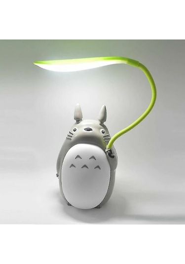 Totoro Çizgi Film Usb Masa Lambası, Yaratıcı Çift Amaçlı Gece Lambası Beyaz Çinçila Göbeği Çok Renkli