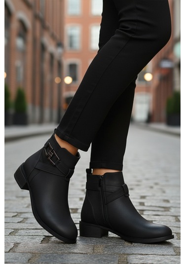 Siyah Zümrüt İçi Kürklü Fermuarlı Kaymaz Kadın Bot 547819 Z SİYAH ZÜMRÜT