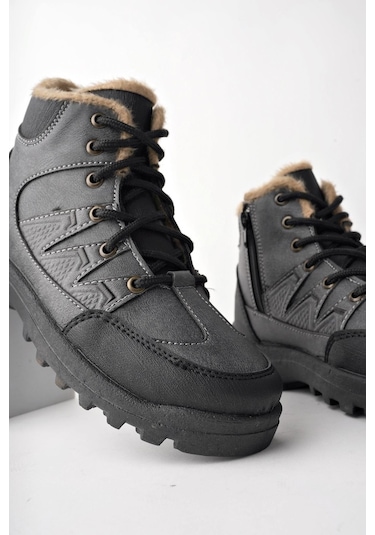 Muggo Toni Bağcıklı İçi Kürklü Fermuarlı Unisex Outdoor Kışlık Bot 001