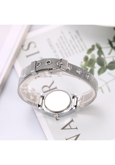 Vkemall Bayanlar İçin Kaliteli Kuvars Hareketli Kol Saati, Minimalist Tasarım, Pırlanta Nakışlı Kalp刻度, Çelik Bant, Günlük Ve Parti İçin Uygun Diğer