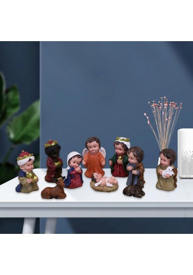 Homyl 10x Doğum Sahnesi Set Heykel İsa Katolik Heykeli Bebek Çok
