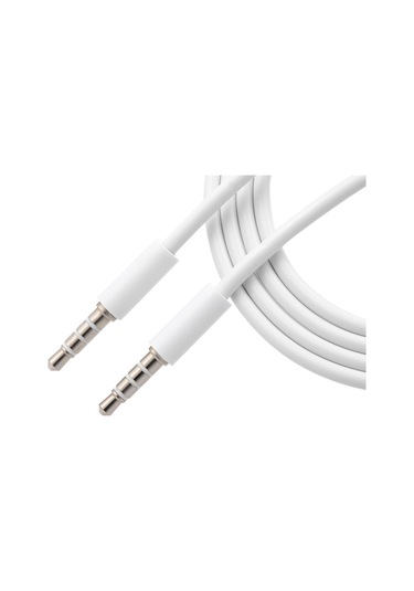 Maiyame Beyaz 3.5mm Erkek-erkek Stereo Ses Kablosu - Telefon, Hoparlör, Araba, Bilgisayar Uyumlu 1m Pvc Ses Bağlantı Kablosu