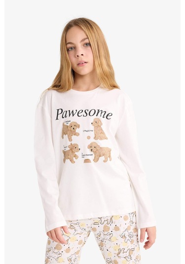 Defacto Kız Çocuk Pijama Takımı Baskılı Uzun Kollu Üst Uzun Alt F6230a825wnbg759 Bej-bg759 Defacto Kız Çocuk Pijama Takımı Baskılı Uzun Kollu Üst Uzun Alt F6230a825wnbg759 Bej-bg759