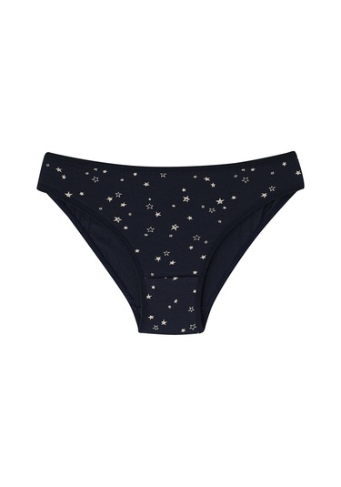 Karışık Renkli 5'li Paket Kadın Desenli Külot Pamuklu Likralı Esnek Kumaş Desenli